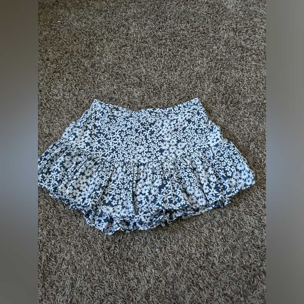 Blue Skirt With Flowers